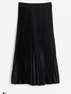 H&M Black Pleated Midi Skirt with Elastic Waist